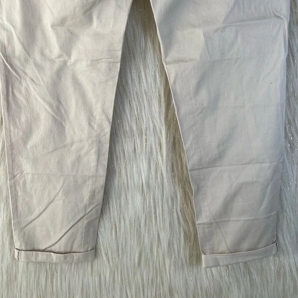 J.Crew Womens Re-Imagined Ankle Pants Ivory Mid Rise Pockets Cuffed Stretch 27